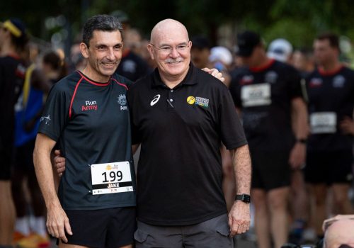 Townsville10_Run-Army-president-Major-General-Jake-Ellwood-(Retd)-with-a-member-of-the-Indigenous-Marathon-Foundation